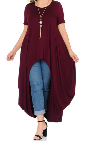 Plus Size High-Low Maxi Top