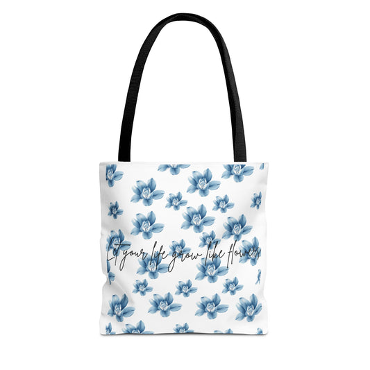 Elegant Floral Tote Bag - Stylish Reusable Shopping Bag, Gift for Her, Eco-Friendly, Trendy Purse, Beach Bag, Everyday Carry