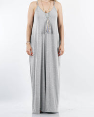 Side-pocket Maxi Dress w/ Adjustable Strap