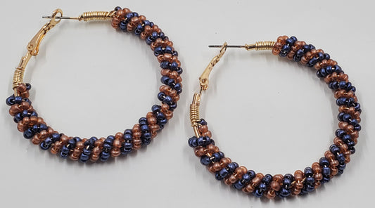 Beaded Gold Hoop Earrings