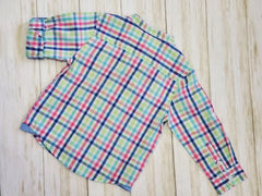 Summer Sky Gingham Collarless Button-Down - Preemies, Babies & Kids Boutique