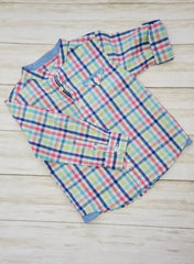 Summer Sky Gingham Collarless Button-Down - Preemies, Babies & Kids Boutique