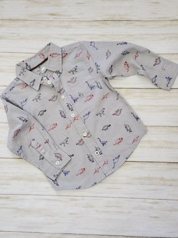 Dino Button Down Collar Shirt