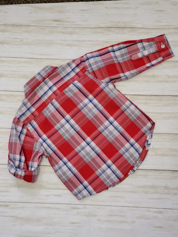 Brilliant Red Button-Down Collar Shirt - Preemies, Babies & Kids Boutique