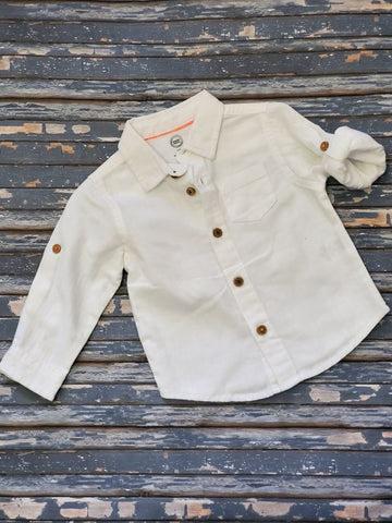 Arctic White Button-Down Collar Shirt - Preemies, Babies & Kids Boutique