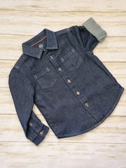 Dark Wash Denim Button-Down Collar Shirt - Preemies, Babies & Kids Boutique