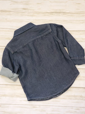 Dark Wash Denim Button-Down Collar Shirt - Preemies, Babies & Kids Boutique