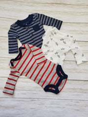 Boys Striped 3pc Bodysuits