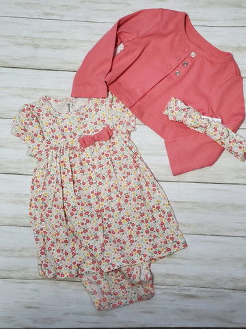 Flower Dress/Cardigan Set - Babydress - long sleevele dress - Flower Dress Set