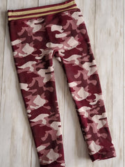 Burgundy Camo Leggings - Beautiful Young Brown Boutique