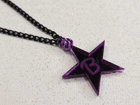 Crystal Star Initial Necklace