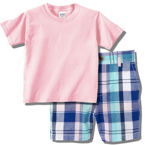 Tee Short Set-Pink Rose