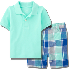 Polo Short Set-Aqua