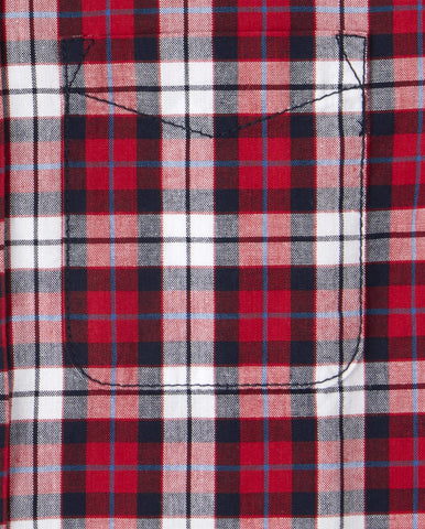 Red Plaid Poplin Button-Down Shirt