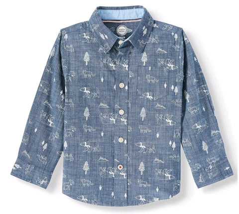 Wilderness Button-Down Collar Shirt - Classic Shirt - Shirts for Baby - Baby Shirt