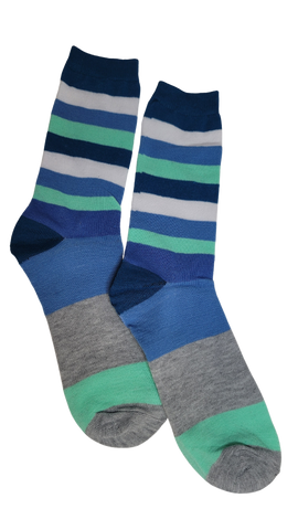 Summer Blues Thick Line Sock