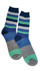 Summer Blues Thick Line Sock